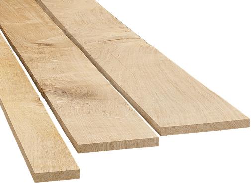 Eiken planken 18mm dik, vallende breedtes